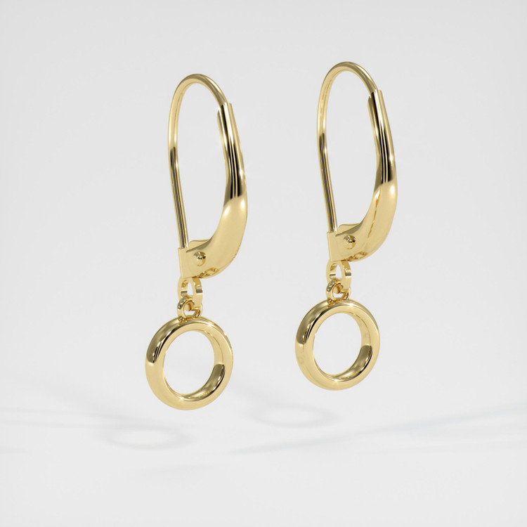 14K Yellow Gold Bezel Earring Setting