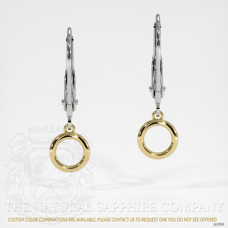 14K Yellow & White Bezel Earring Setting