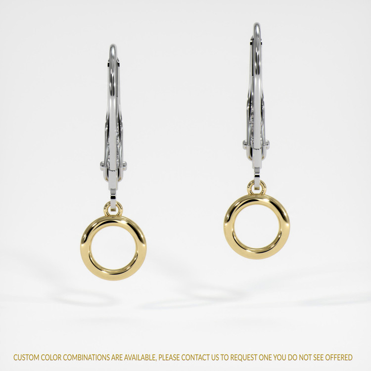 14K Yellow & White Bezel Earring Setting