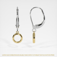 14K Yellow & White Bezel Earring Setting Image