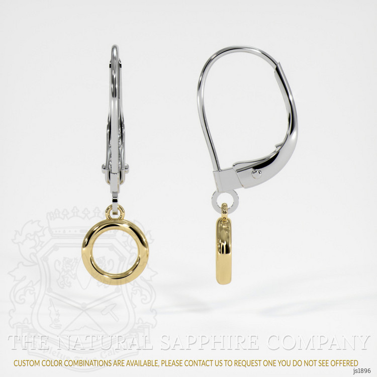 14K Yellow & White Bezel Earring Setting
