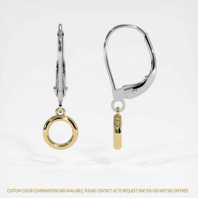 14K Yellow & White Bezel Earring Setting