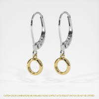 14K Yellow & White Bezel Earring Setting Image