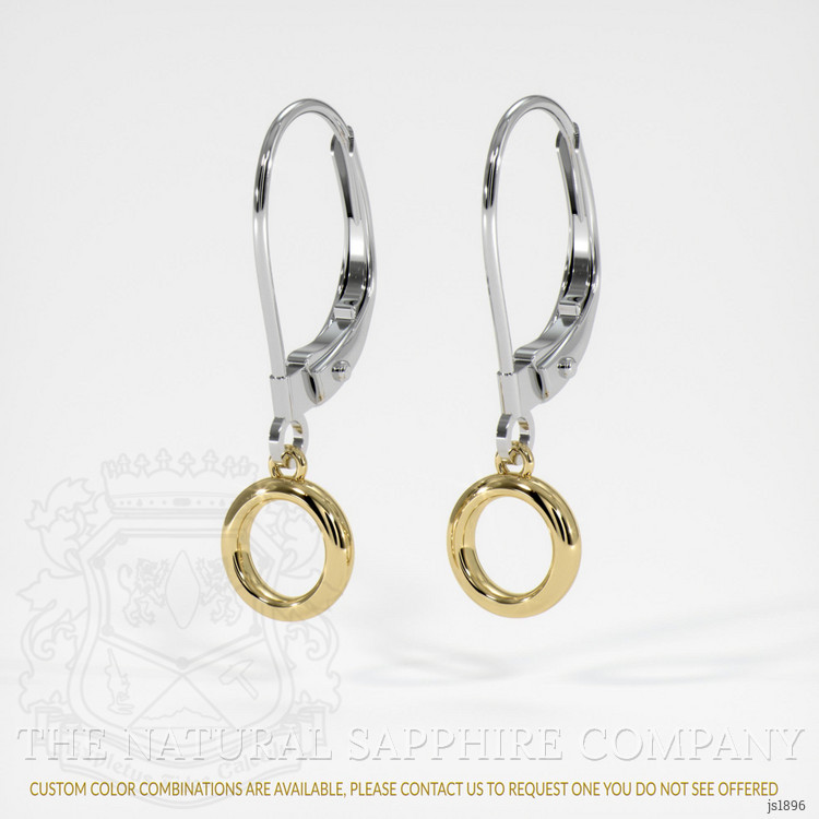 14K Yellow & White Bezel Earring Setting