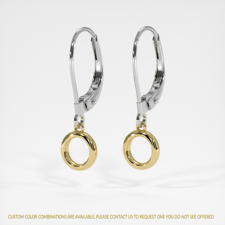 14K Yellow & White Bezel Earring Setting