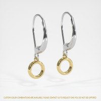 14K Yellow & White Bezel Earring Setting Image