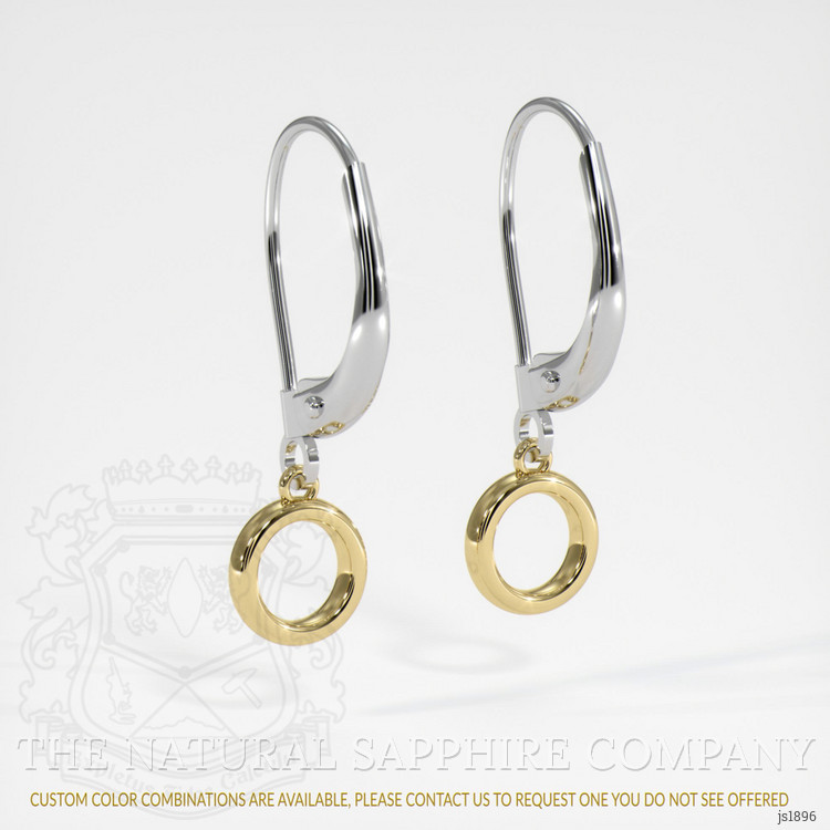 14K Yellow & White Bezel Earring Setting