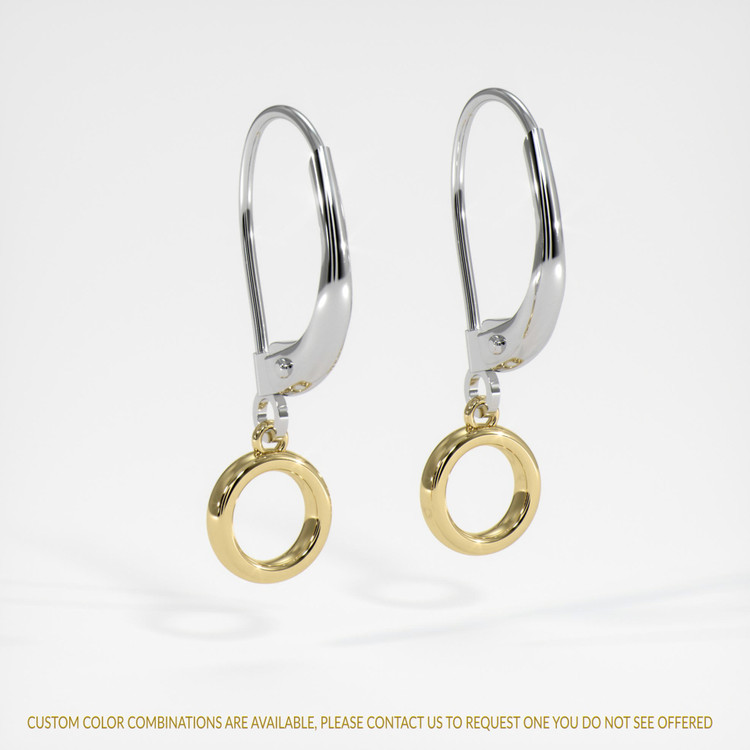 14K Yellow & White Bezel Earring Setting