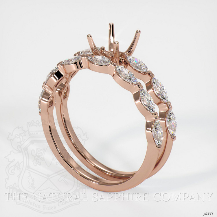 14K Rose Gold Accent Stones Ring Setting