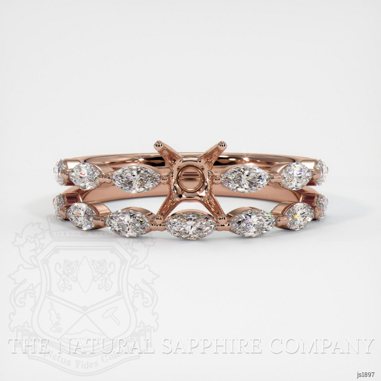 14K Rose Gold Accent Stones Ring Setting