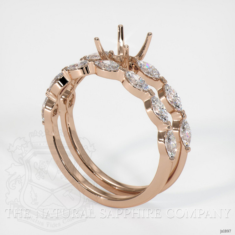 18K Rose Gold Accent Stones Ring Setting