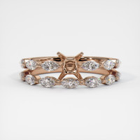 18K Rose Gold Accent Stones Ring Setting Image