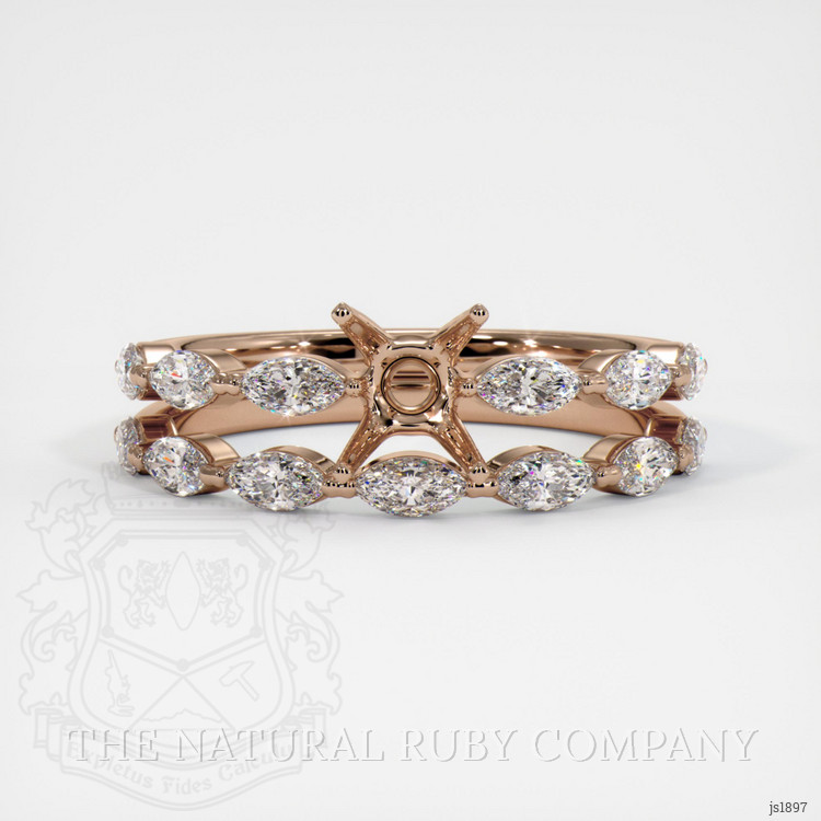 18K Rose Gold Accent Stones Ring Setting