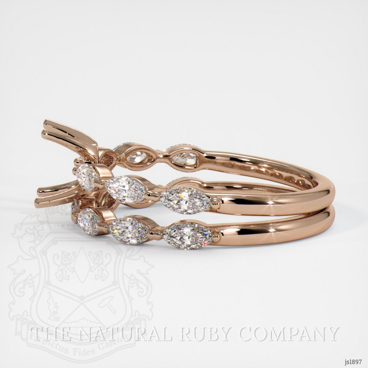 18K Rose Gold Accent Stones Ring Setting