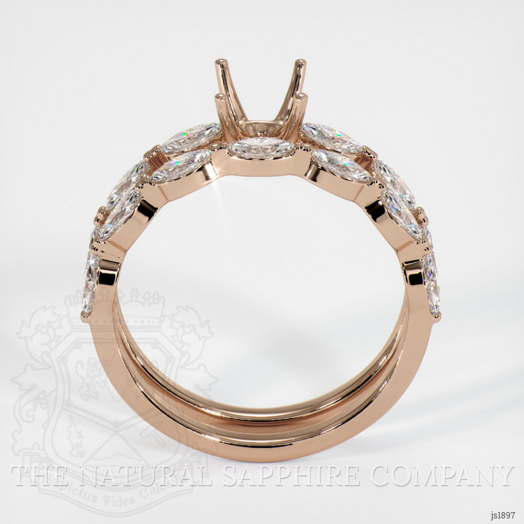 18K Rose Gold Accent Stones Ring Setting