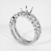 18K White Gold Accent Stones Ring Setting Video