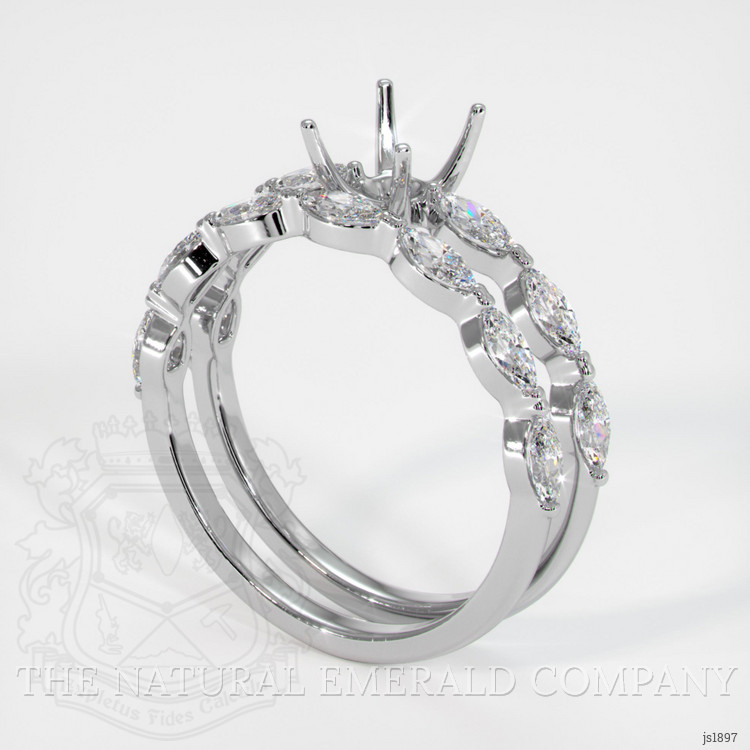 18K White Gold Accent Stones Ring Setting