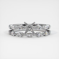 18K White Gold Accent Stones Ring Setting Image