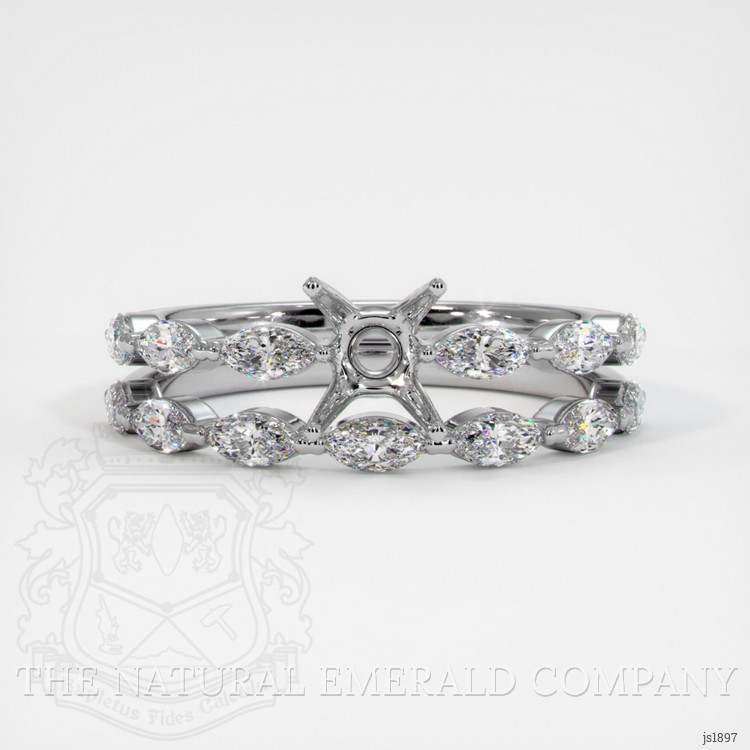 18K White Gold Accent Stones Ring Setting