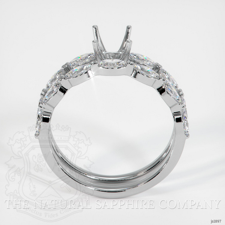 18K White Gold Accent Stones Ring Setting