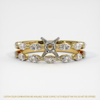 14K White & Yellow Accent Stones Ring Setting Image