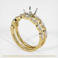 18K White & Yellow Accent Stones Ring Setting Video