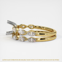 18K White & Yellow Accent Stones Ring Setting Image