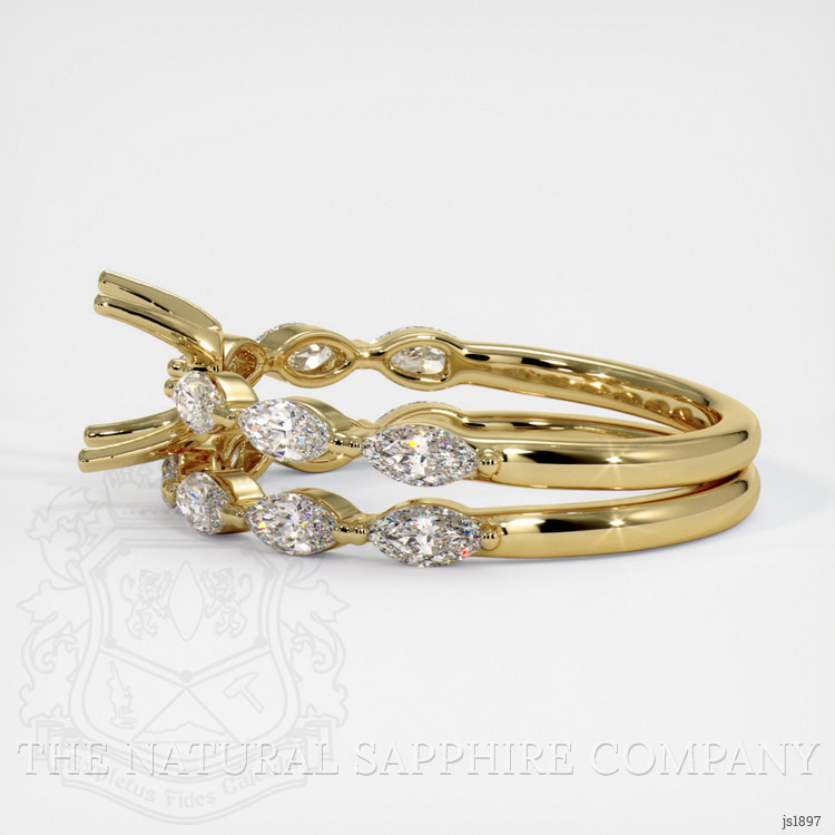 14K Yellow Gold Accent Stones Ring Setting