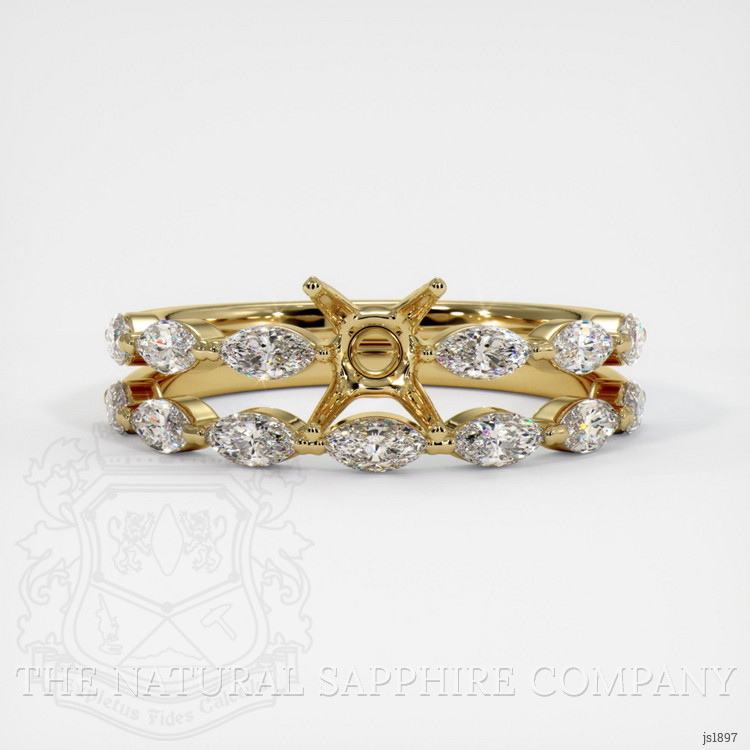 18K Yellow Gold Accent Stones Ring Setting