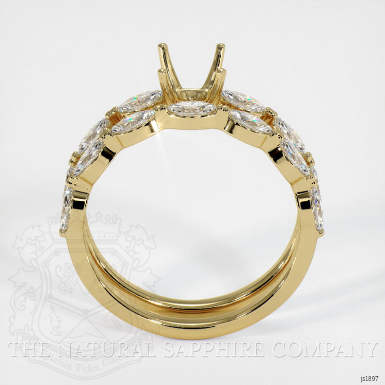 18K Yellow Gold Accent Stones Ring Setting