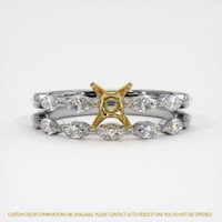 14K Yellow & White Accent Stones Ring Setting Image