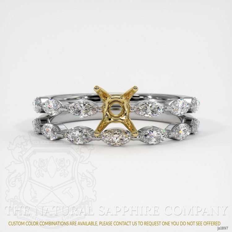 14K Yellow & White Accent Stones Ring Setting