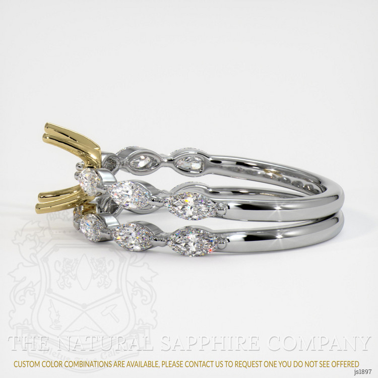 14K Yellow & White Accent Stones Ring Setting