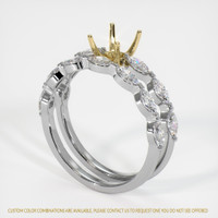 18K Yellow & White Accent Stones Ring Setting Image