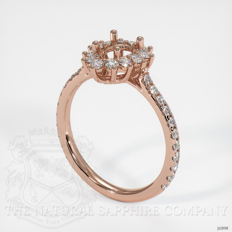 14K Rose Gold Pave Ring Setting