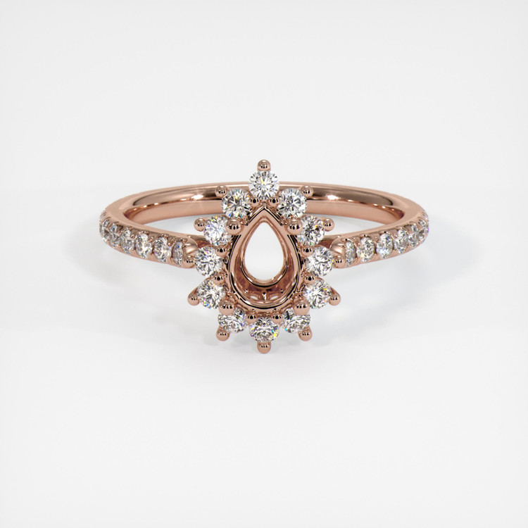 14K Rose Gold Pave Ring Setting