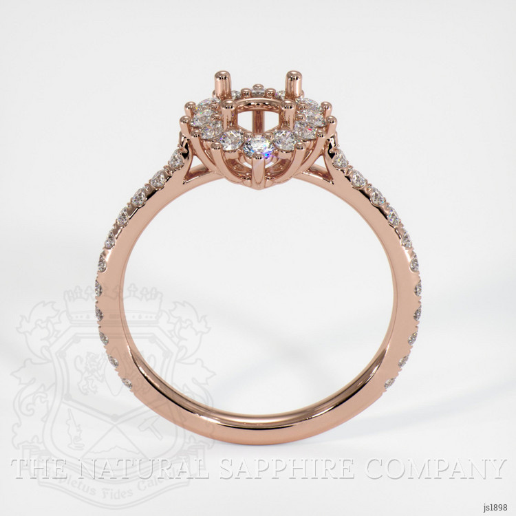 14K Rose Gold Pave Ring Setting