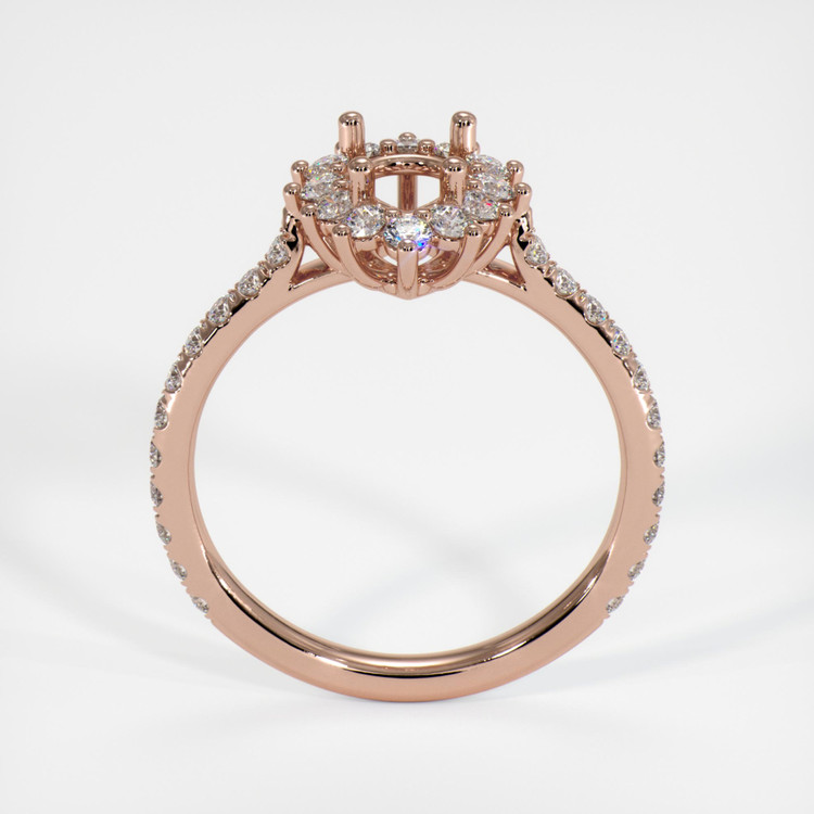 14K Rose Gold Pave Ring Setting