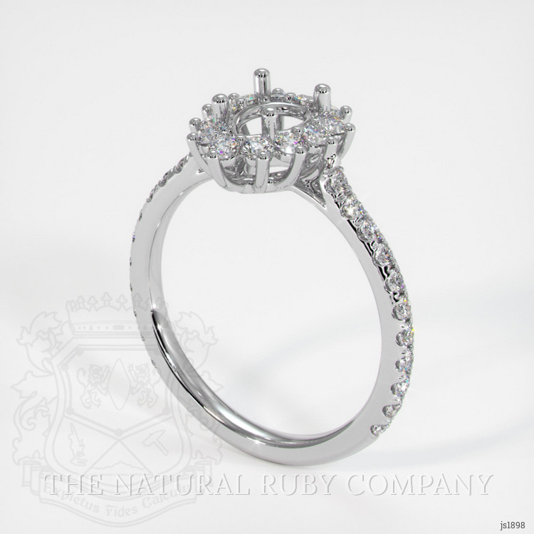 14K White Gold Pave Ring Setting