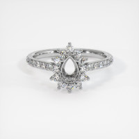 14K White Gold Pave Ring Setting Image