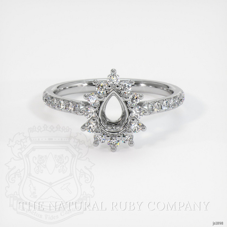 14K White Gold Pave Ring Setting
