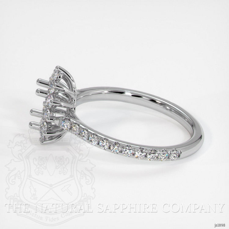 14K White Gold Pave Ring Setting