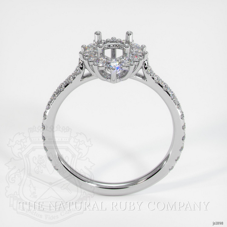 14K White Gold Pave Ring Setting