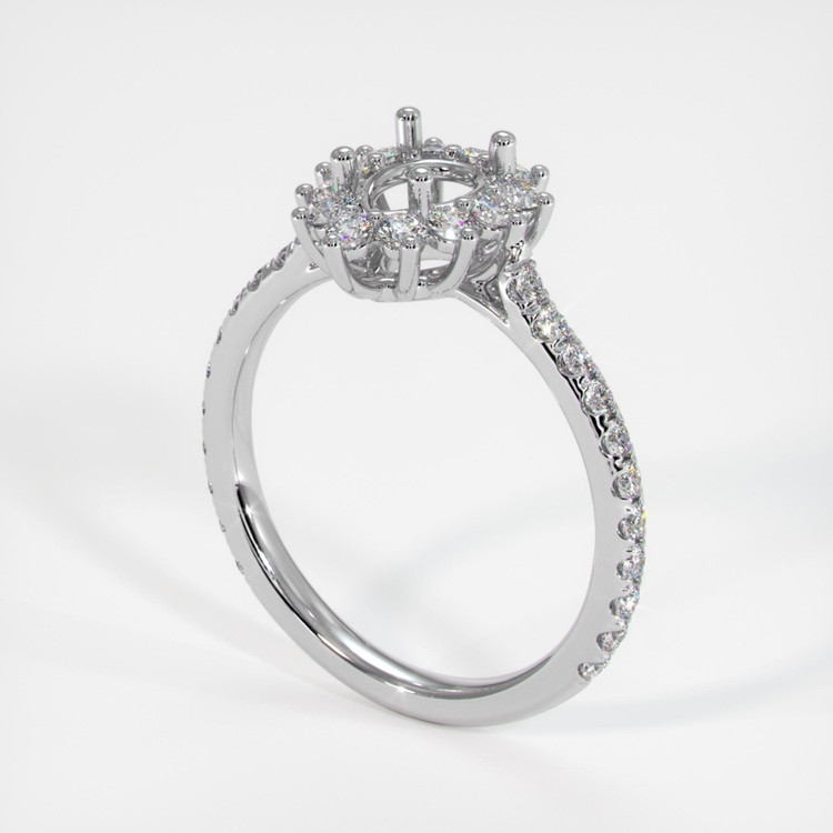 18K White Gold Pave Ring Setting