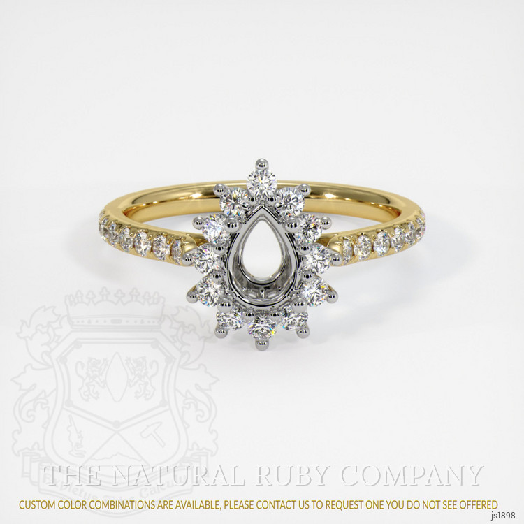 14K White & Yellow Pave Ring Setting
