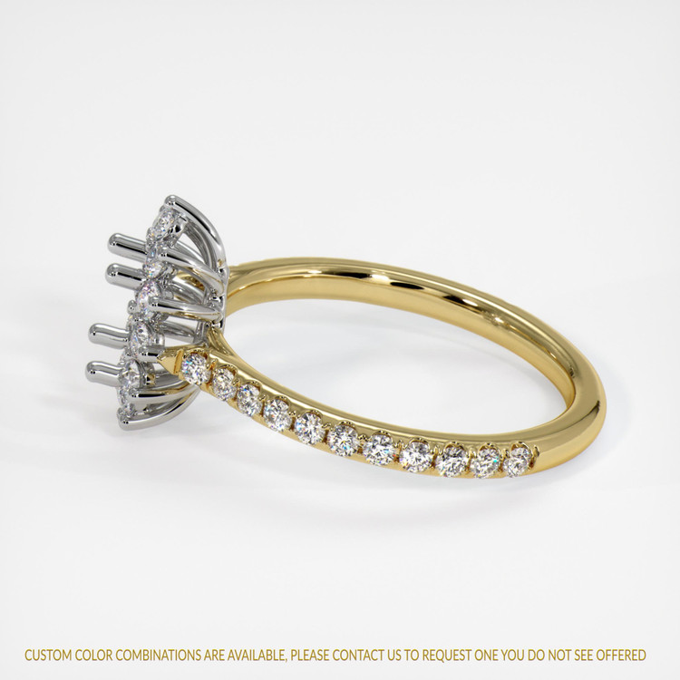 14K White & Yellow Pave Ring Setting