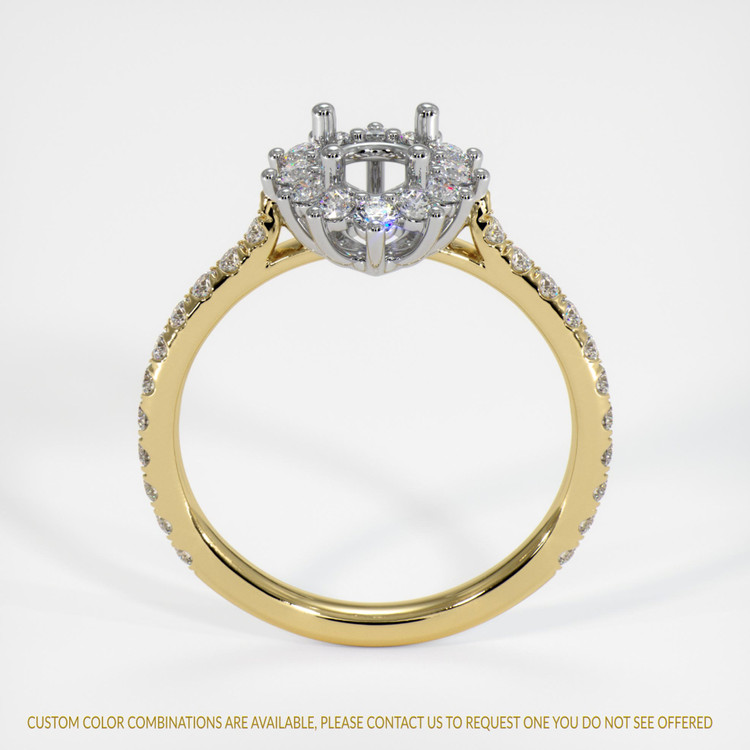 14K White & Yellow Pave Ring Setting