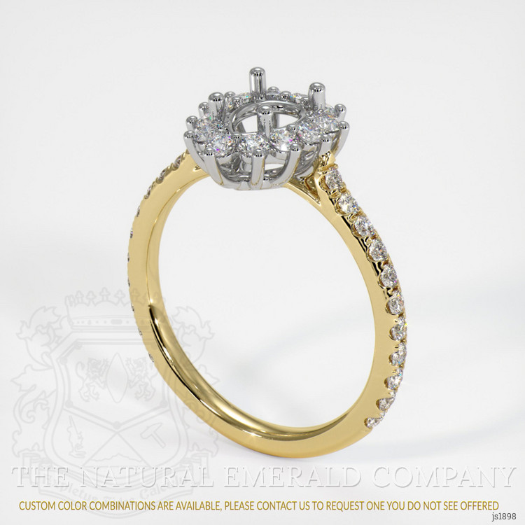 18K White & Yellow Pave Ring Setting