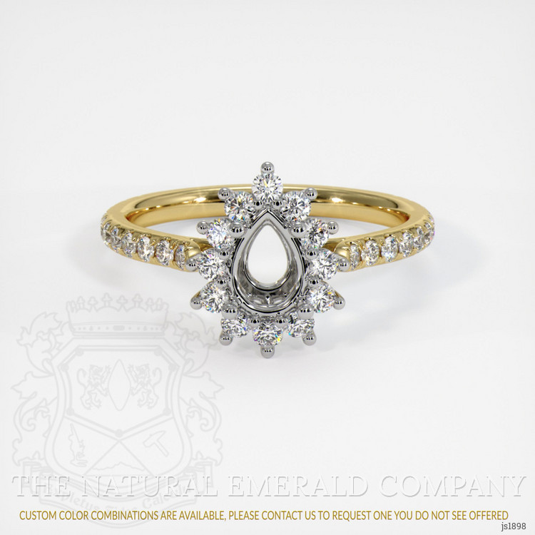 18K White & Yellow Pave Ring Setting