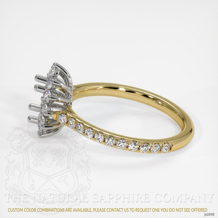 18K White & Yellow Pave Ring Setting